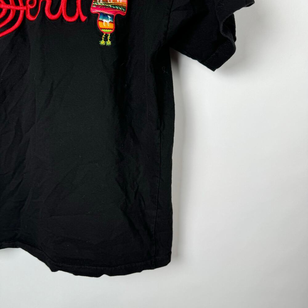 Peru Llama Peruvian Puerta Del Sol T-Shirt Alpaca Embroidered - Picture 5 of 8